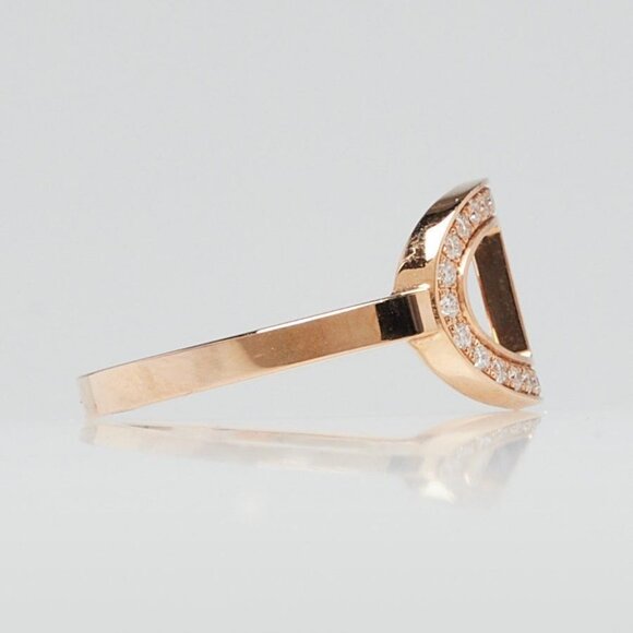Hermes 18k Rose Gold and Diamond Chaine d'Ancre Contour Medium Model Ring - Picture 4 of 6